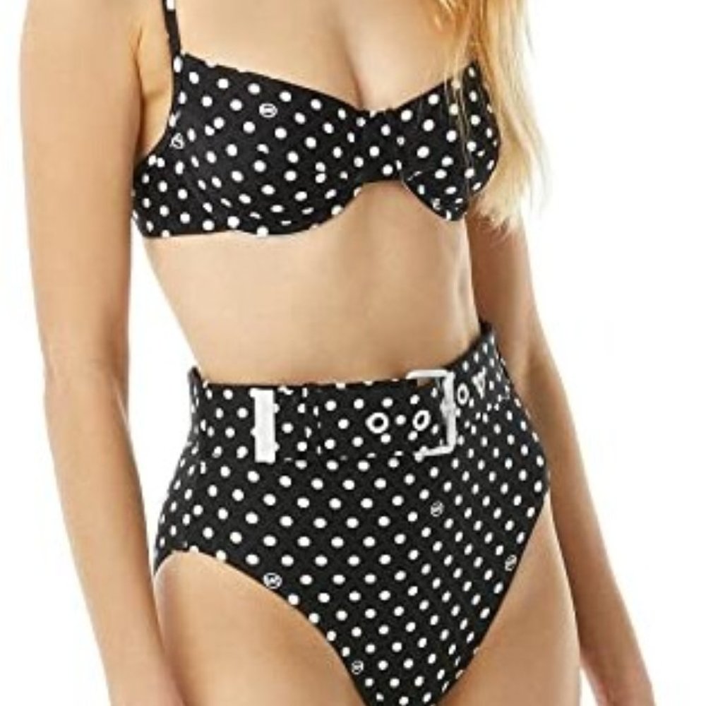 🌴🌼 Michael Kors Retro Logo Dot Bikini S  🌴🌼